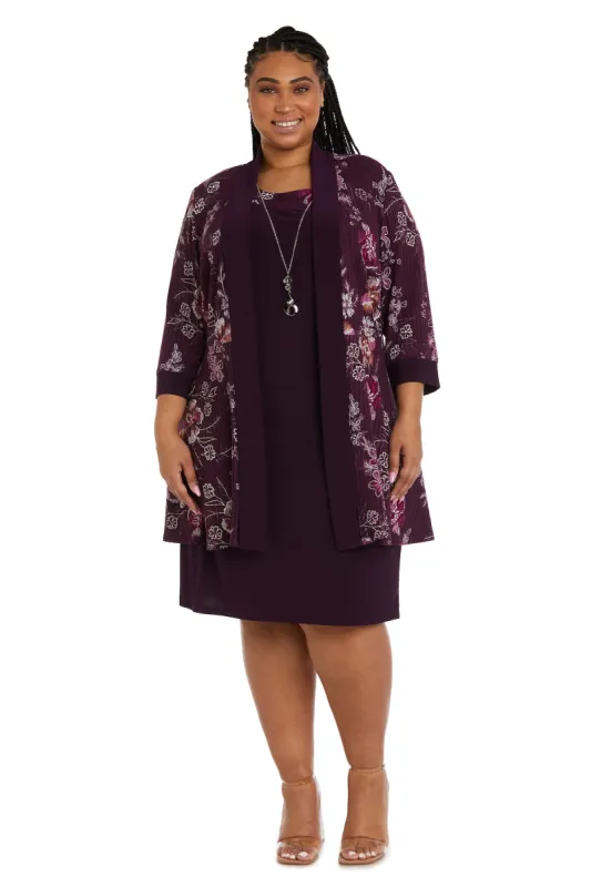 Printed Puff Rib Knit Jacket Dress - Plus sold by R&M Richards