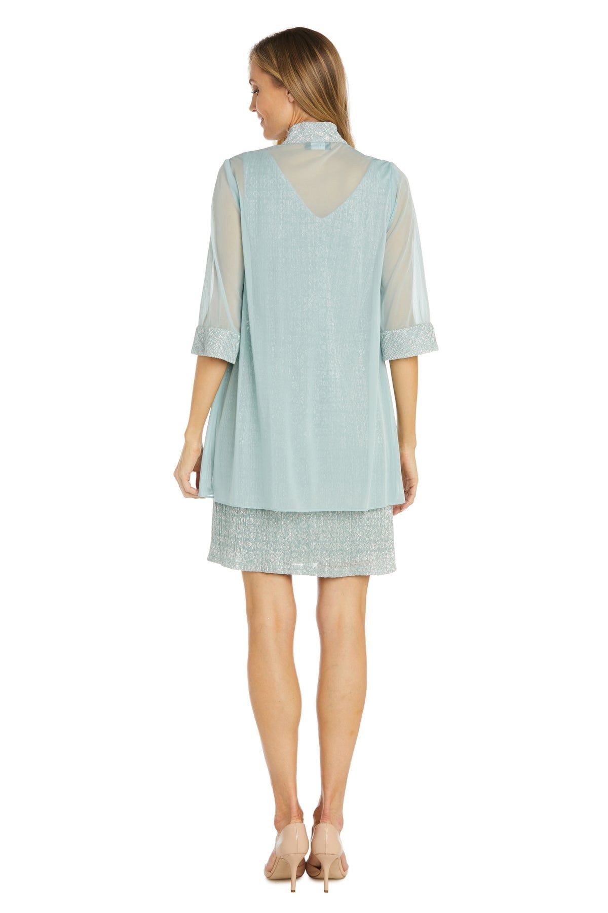 Pleated Jacket Dress With Metallic Sparkle Trim sold by R&M Richards product image thumbnail 2