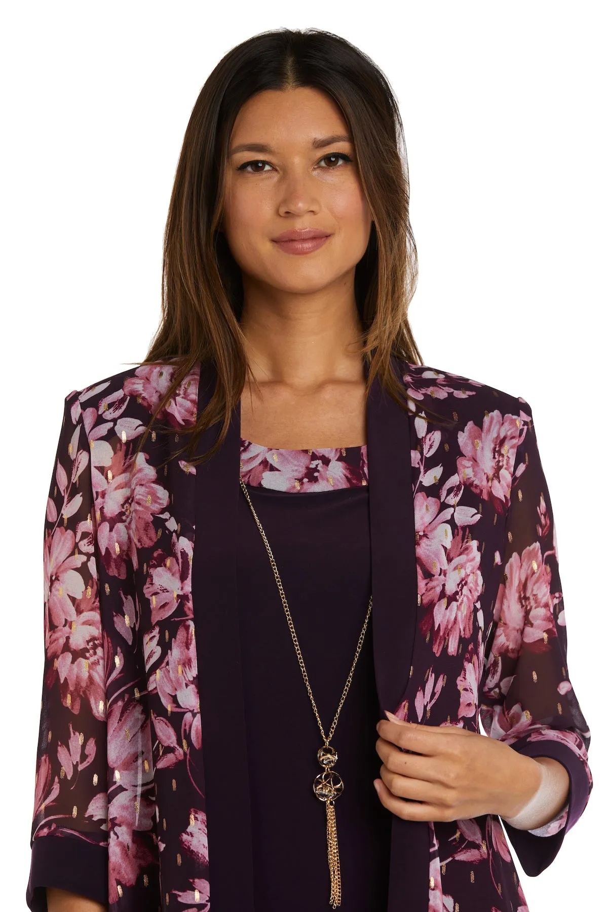 Two Piece Printed Floral Jacket and Dress Set sold by R&M Richards product image thumbnail 5