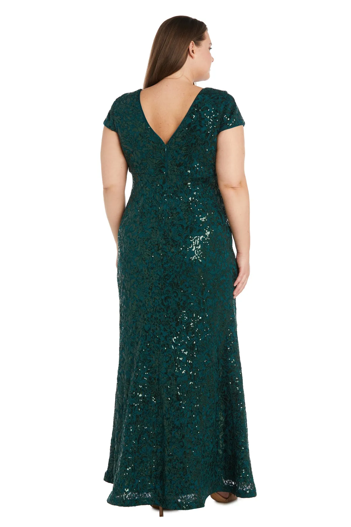 Sparkling Sequin Lace Evening Gown - Plus sold by R&M Richards product image thumbnail 2