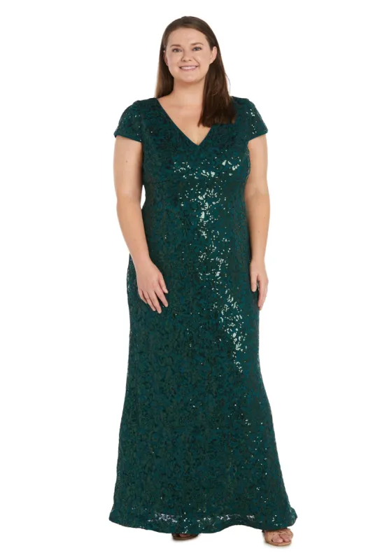 Sparkling Sequin Lace Evening Gown - Plus sold by R&M Richards