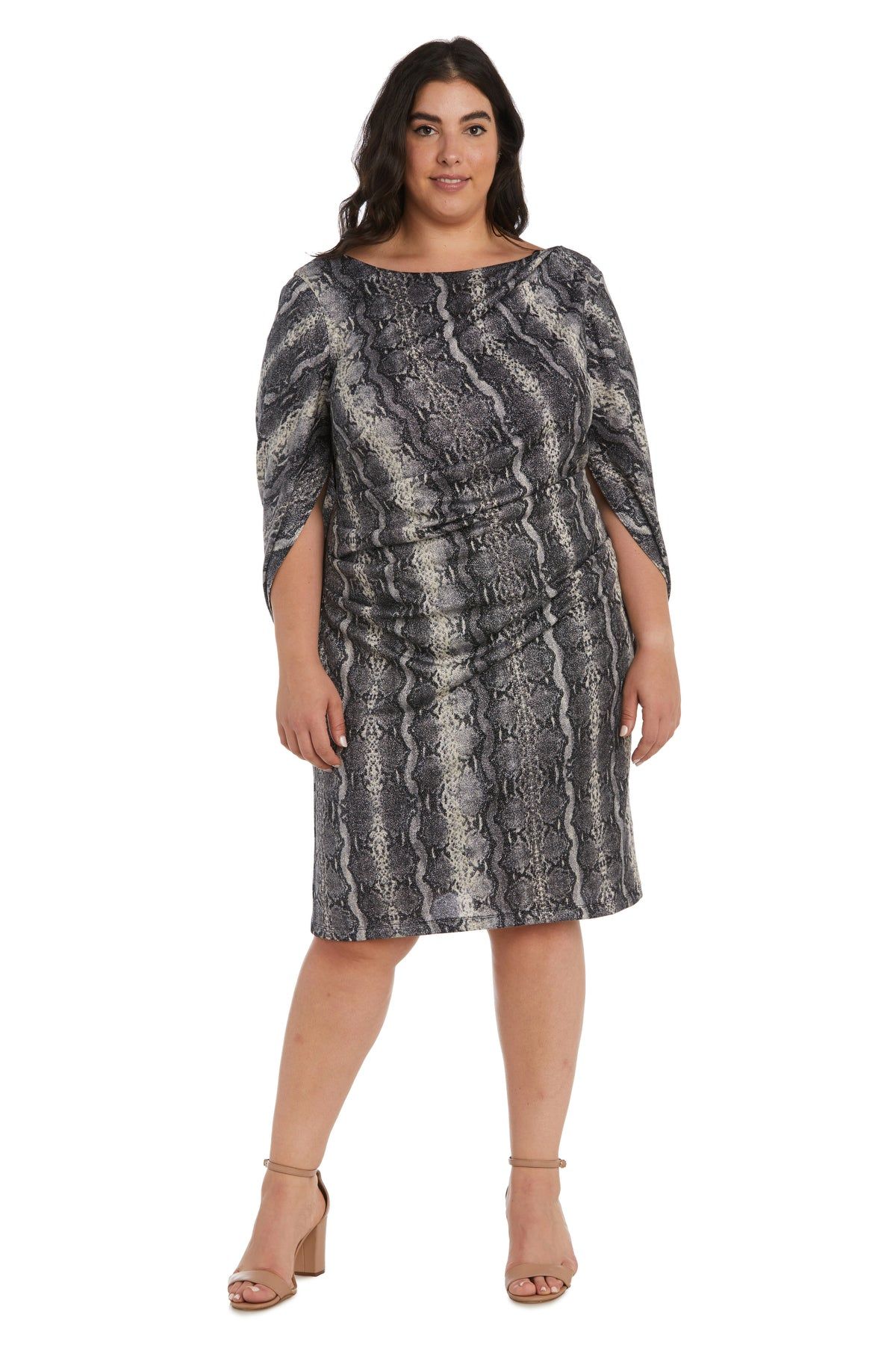 Back Drape Sleeve and Side Drape Dress-Plus sold by R&M Richards