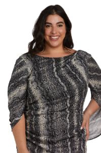 Back Drape Sleeve and Side Drape Dress-Plus sold by R&M Richards