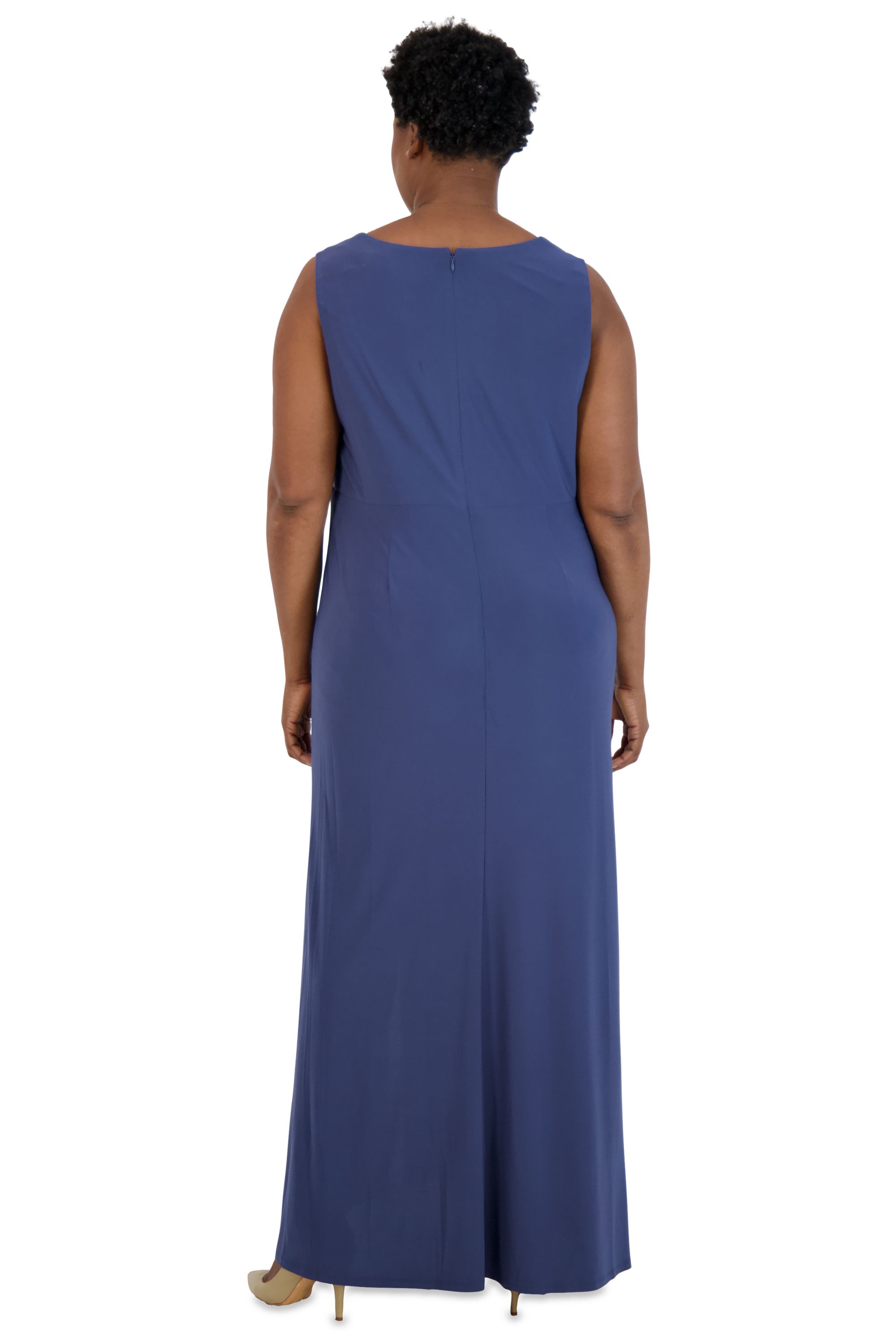 Two Piece Ruffle Front Lace Jacket Dress - Plus sold by R&M Richards product image thumbnail 4