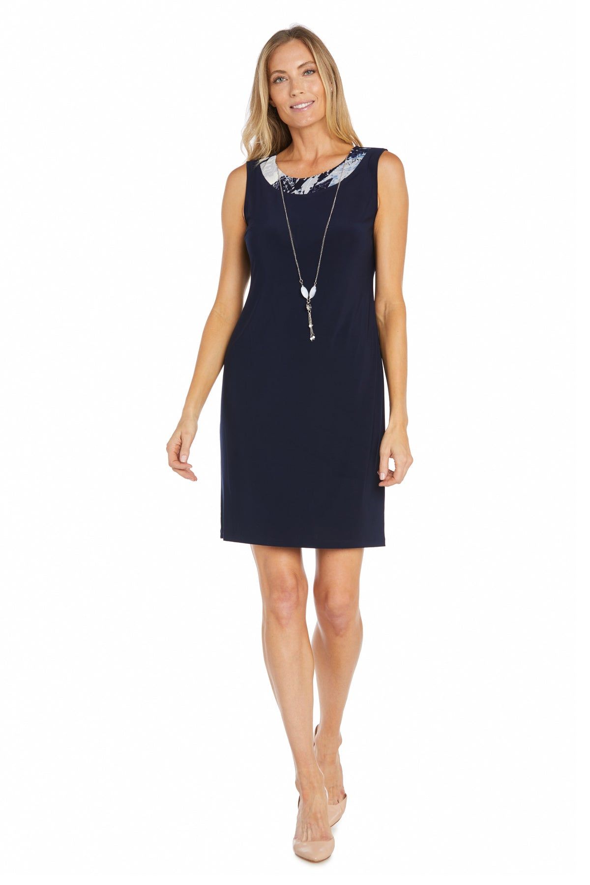 Printed Jacket Dress With Sparkling Necklace - Petite sold by R&M Richards product image thumbnail 3