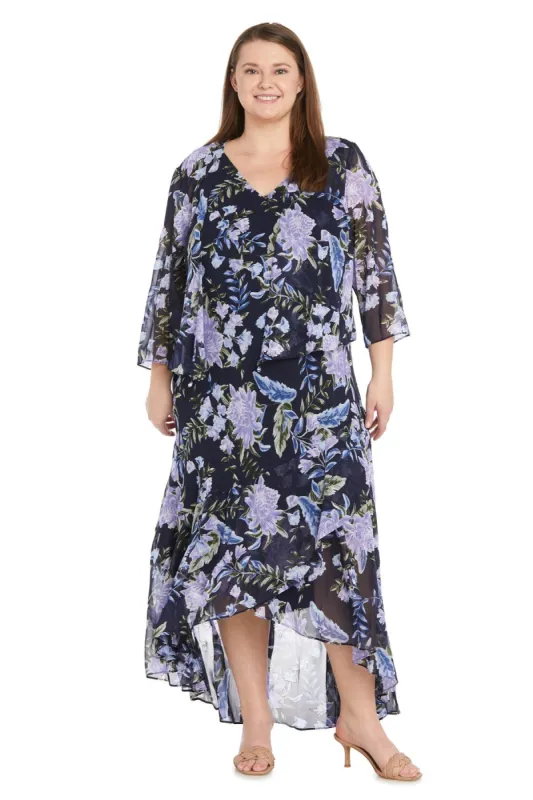 High Low Printed Jacket Dress - Plus sold by R&M Richards