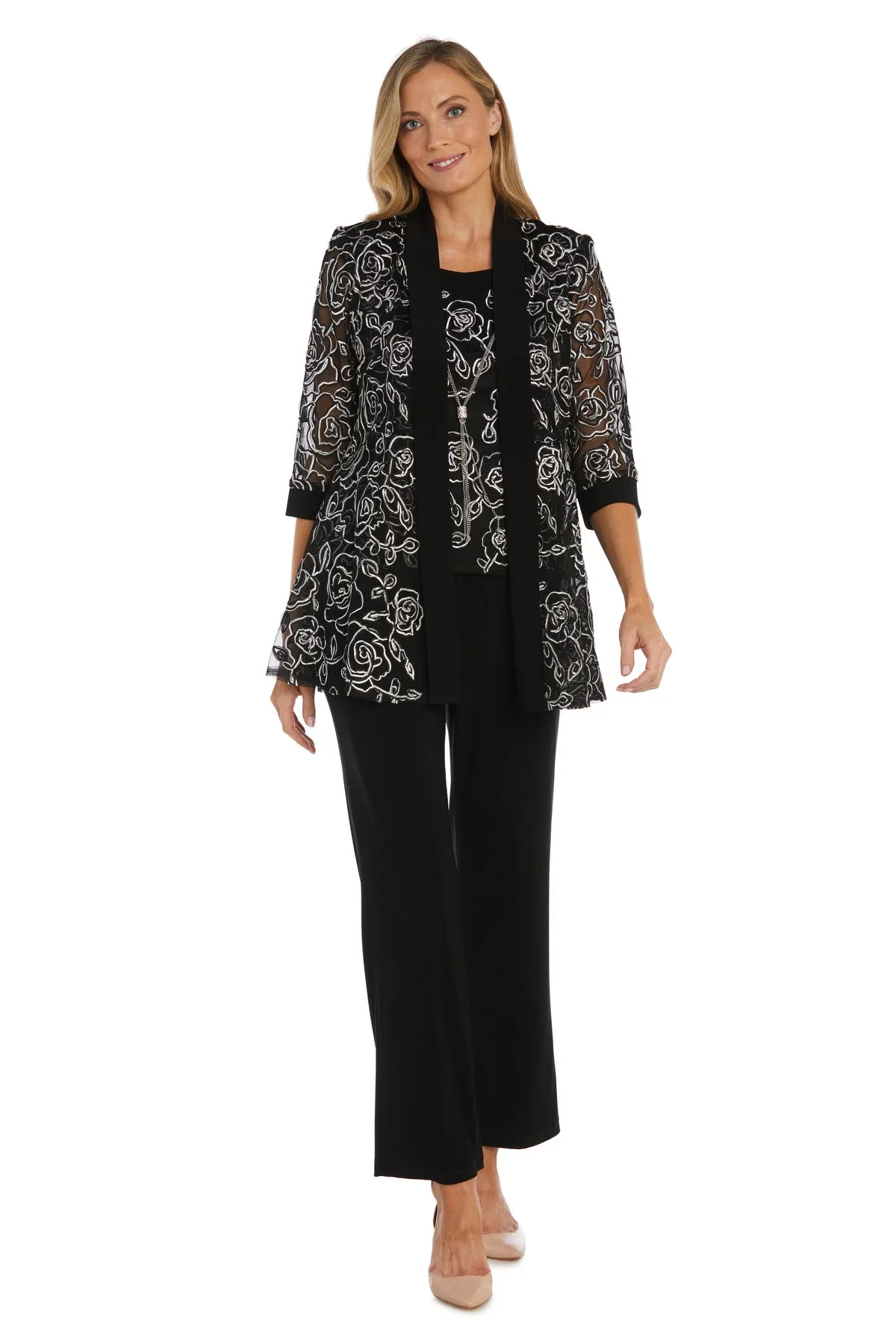 Two-Piece Mock Embellished Pantsuit sold by R&M Richards