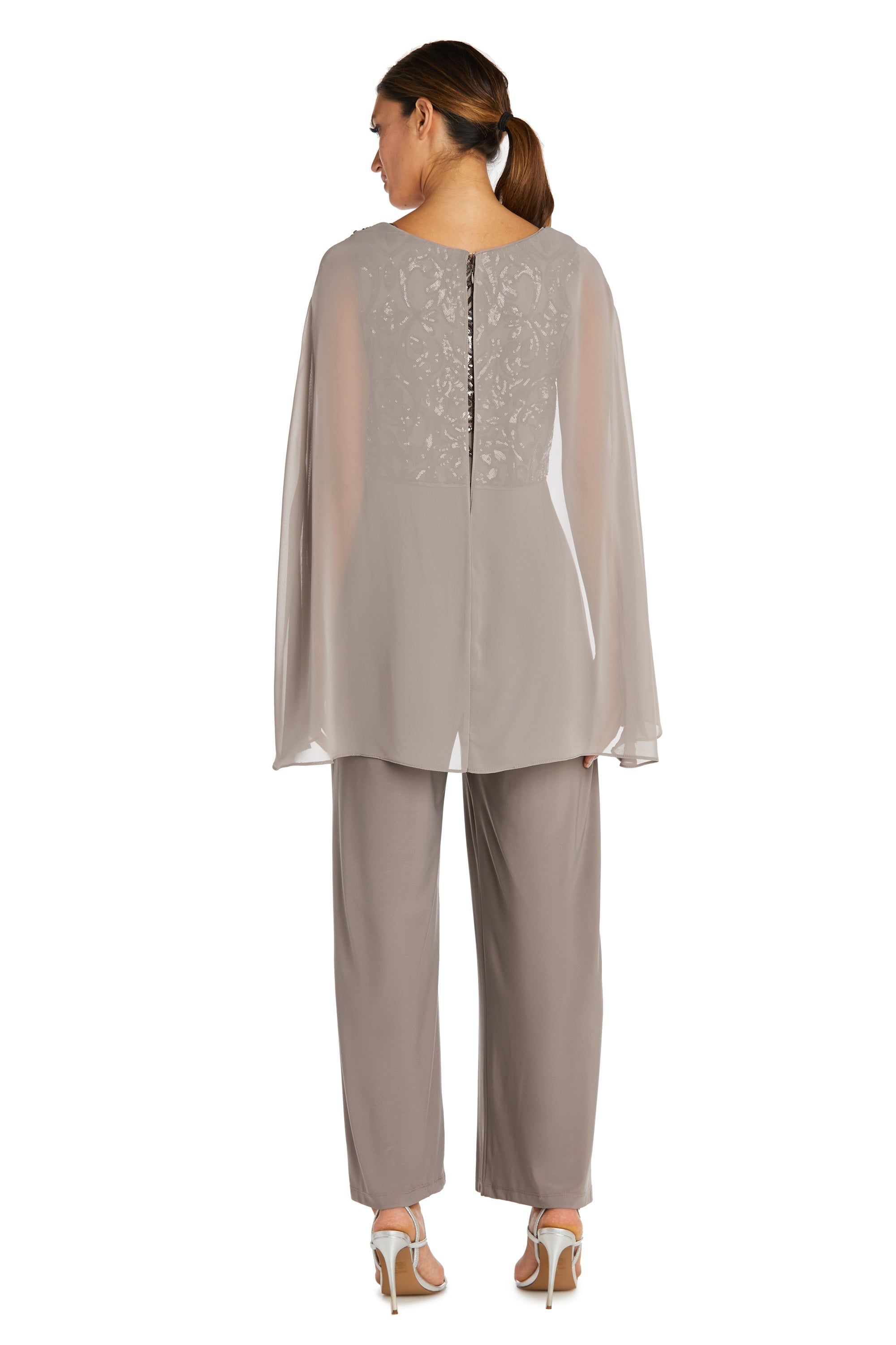 Chiffon Capelet Jumpsuit with Sequin Bodice sold by R&M Richards product image thumbnail 2