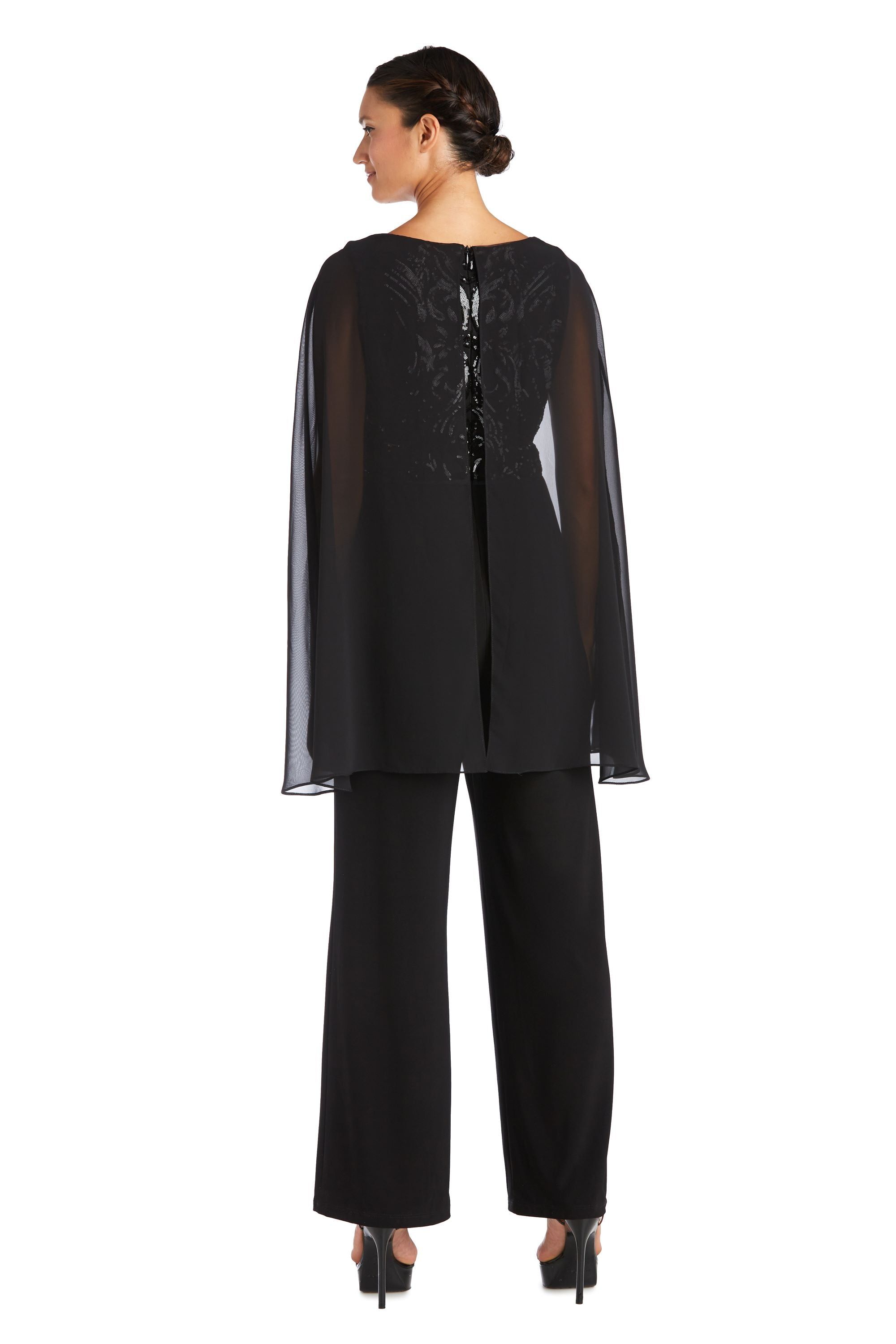Chiffon Capelet Jumpsuit with Sequin Bodice sold by R&M Richards product image thumbnail 5