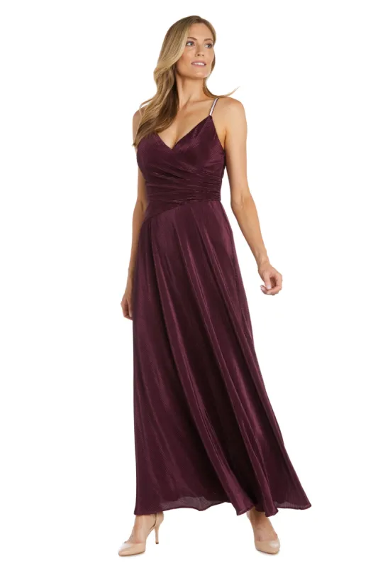Pleated Long Gown with Rhinestone Straps sold by R&M Richards