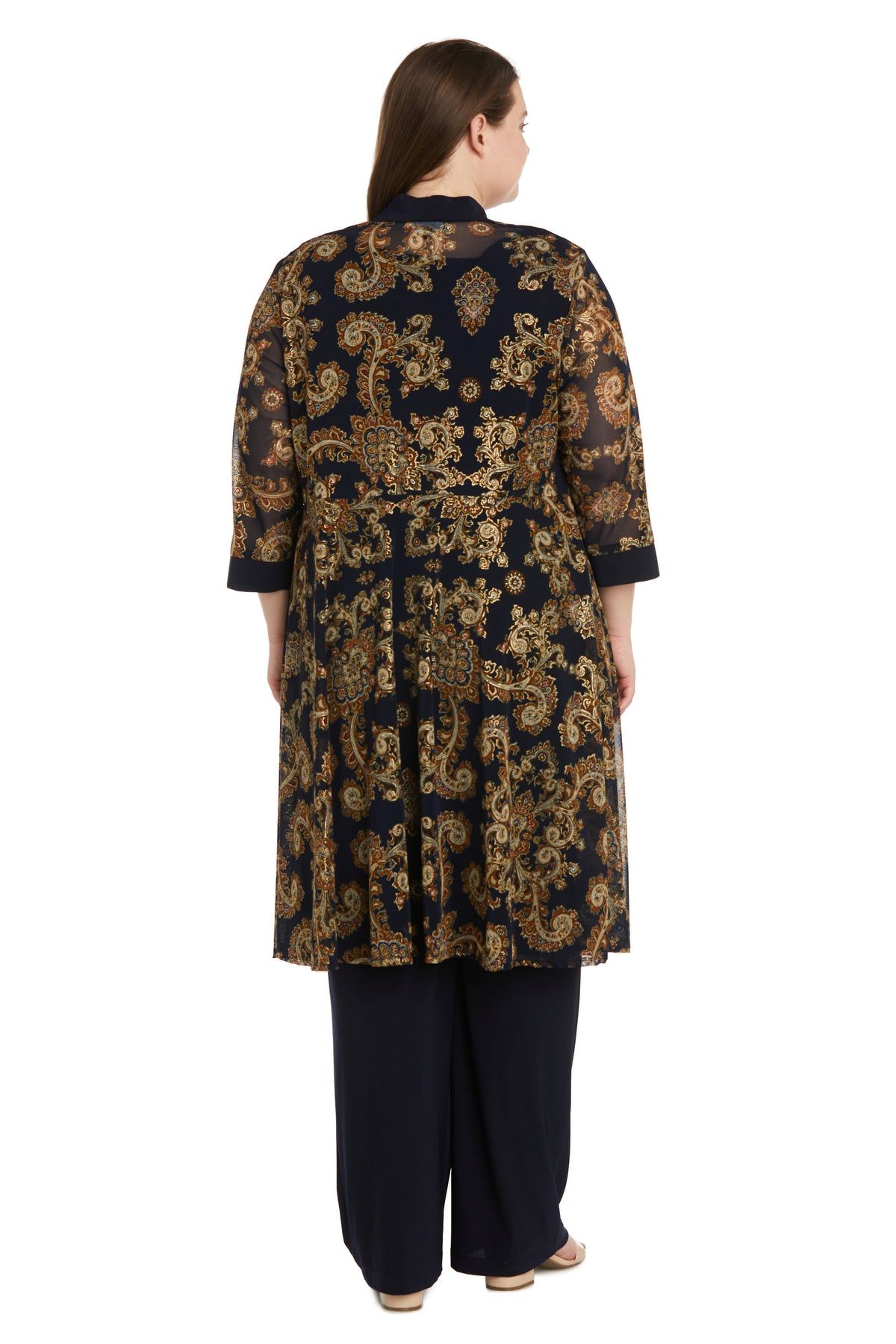 Three Piece Foil Print Jacket and Pant Set - Plus sold by R&M Richards product image thumbnail 2