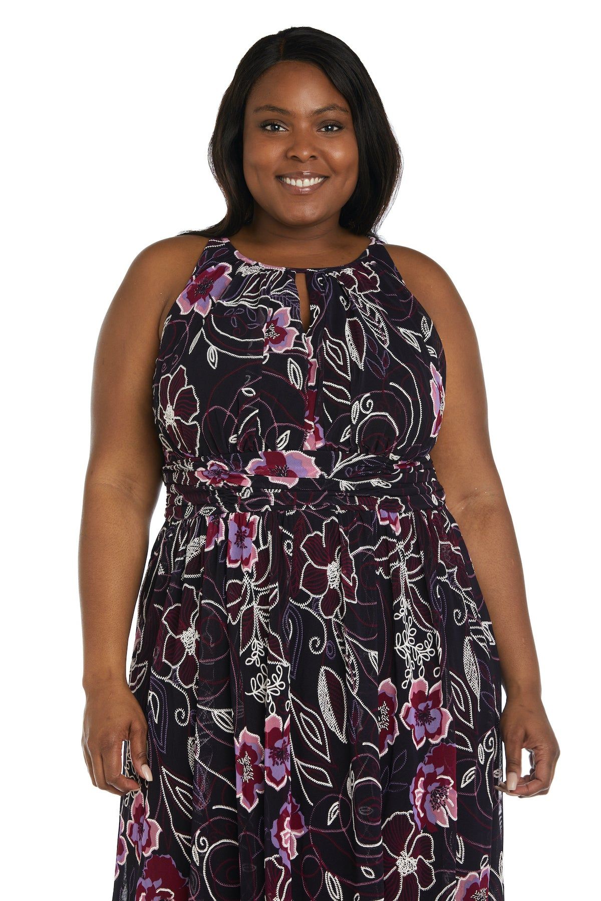 Puff Print High Low Dress - Plus sold by R&M Richards product image thumbnail 3