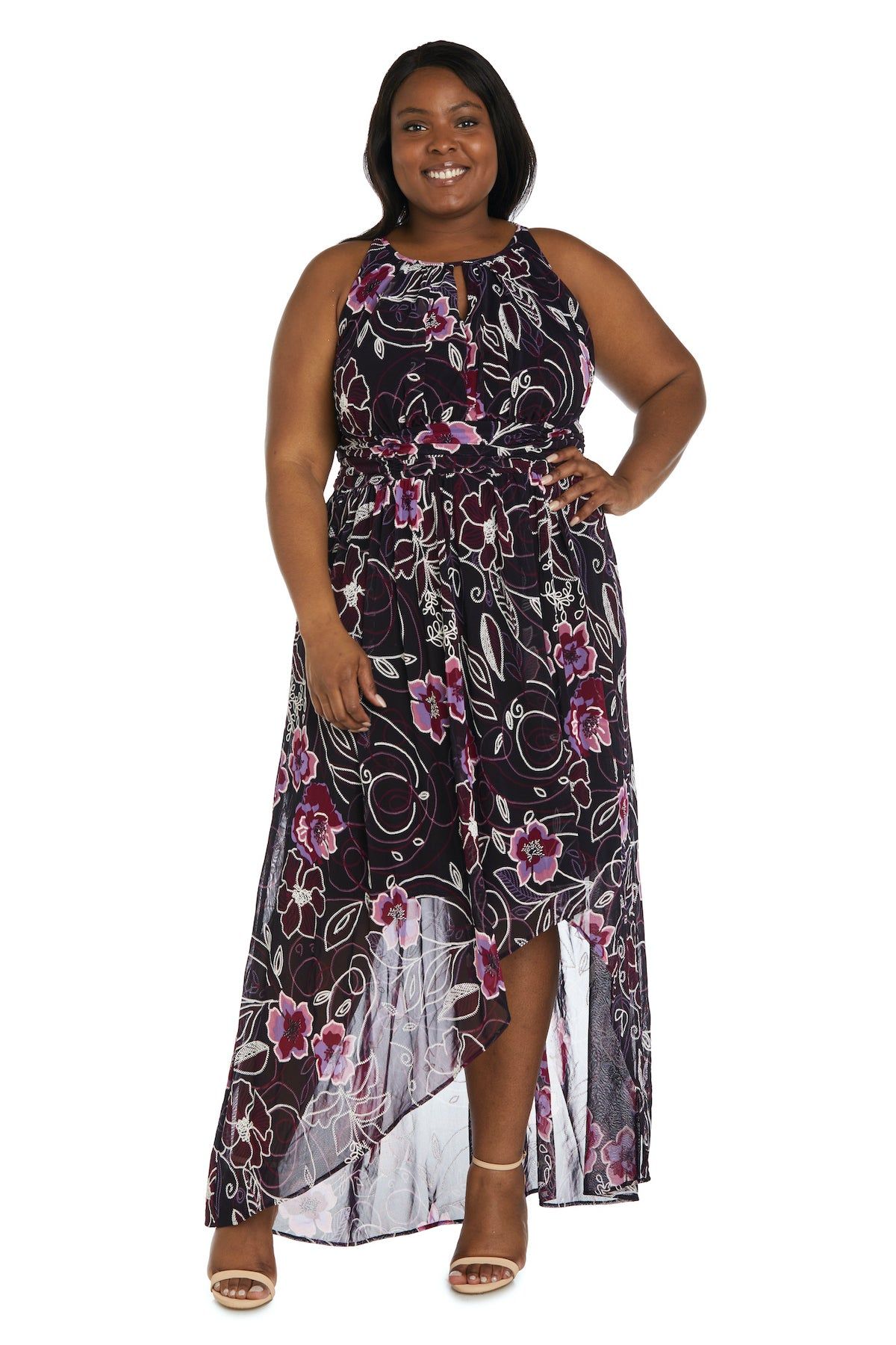 Puff Print High Low Dress - Plus sold by R&M Richards