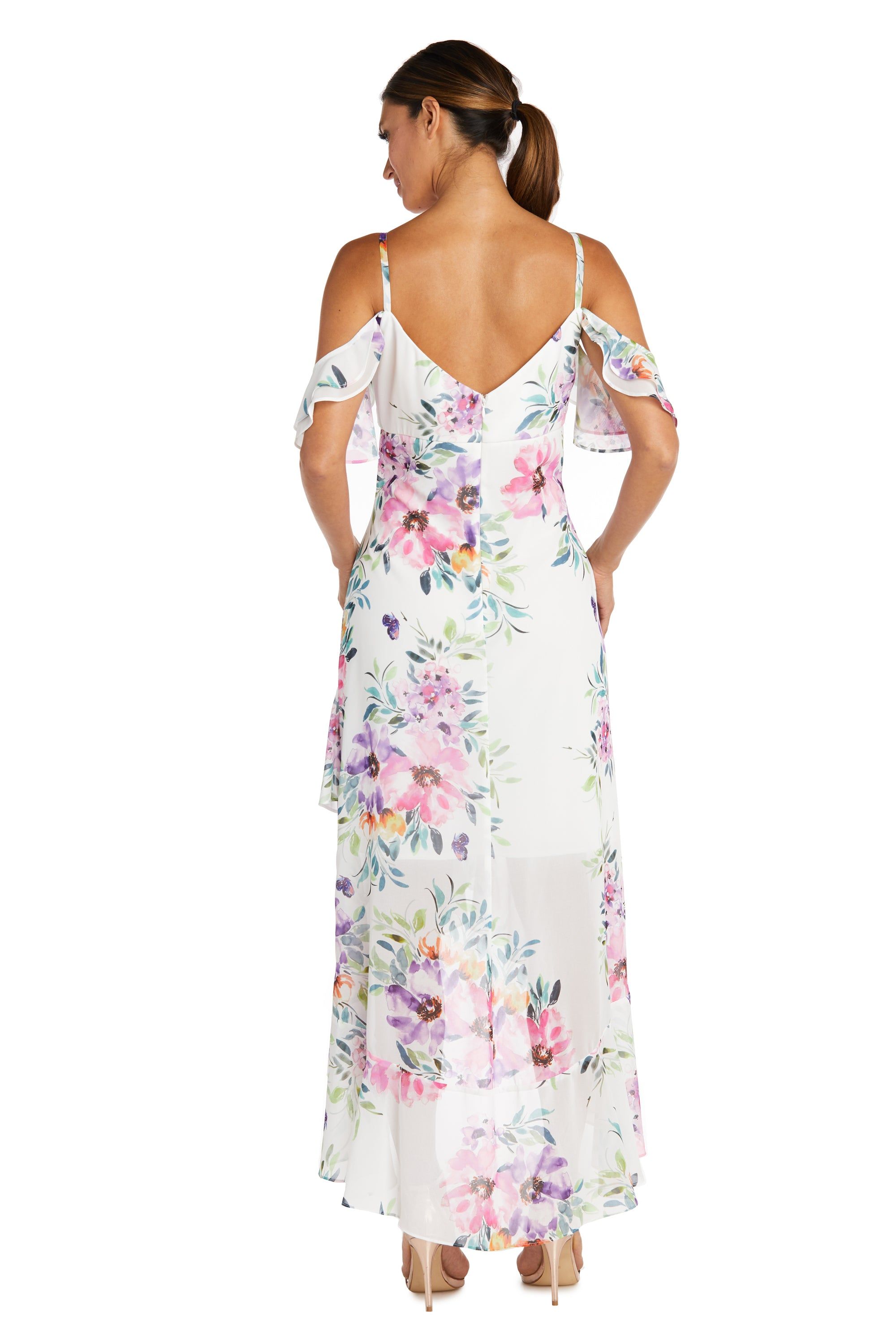 Nightway Floral Print Off the Shoulder High-Low Dress sold by R&M Richards product image thumbnail 2