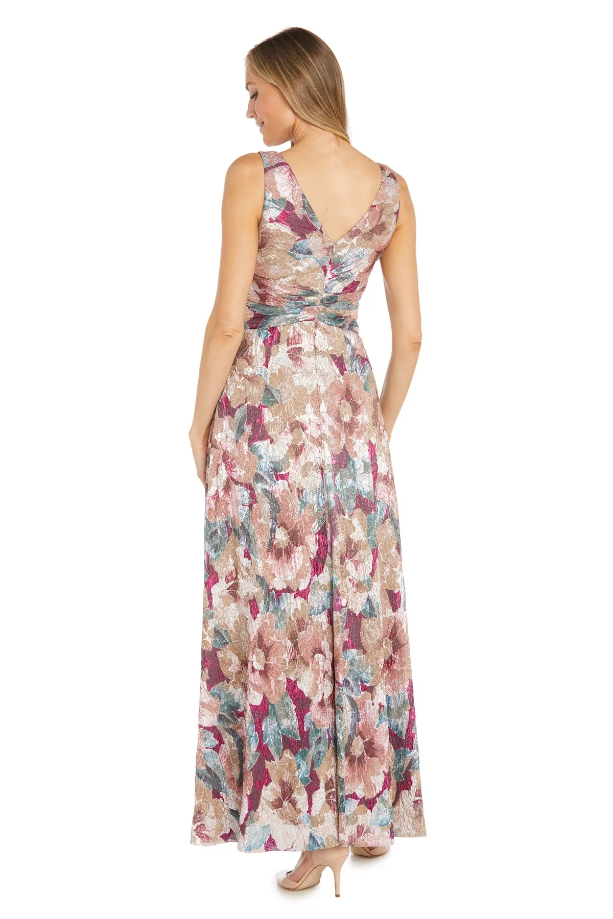 Long Metallic floral Printed Dress sold by R&M Richards product image thumbnail 2