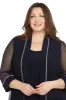 Pantsuit with Illusion Sleeves and Rhinestone Trim - Plus sold by R&M Richards