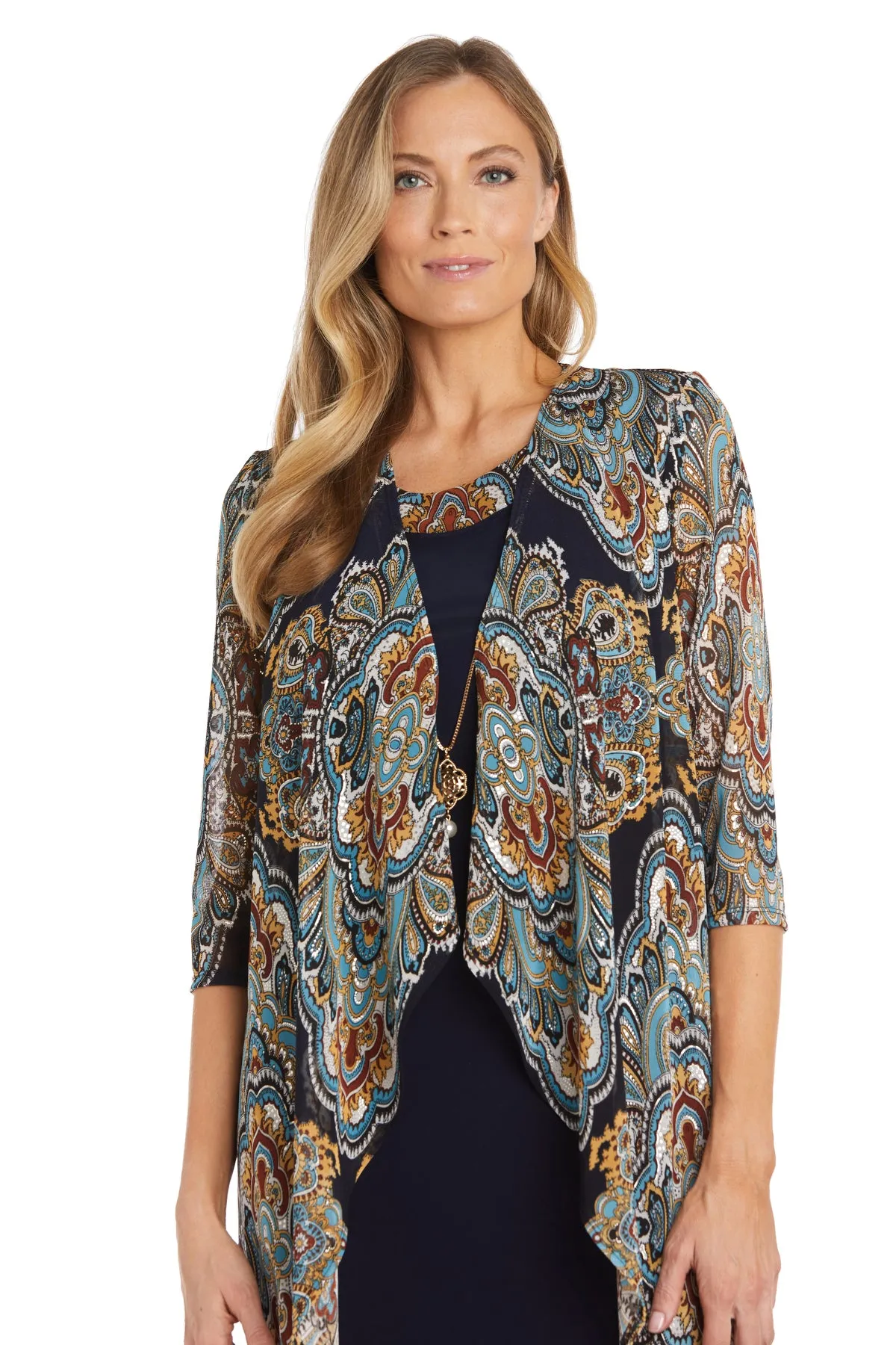 Foil Print Flyaway Jacket Dress - Petite sold by R&M Richards product image thumbnail 5