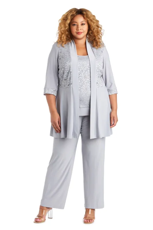 Lace and Sequin Pant Set with Matching Jacket - Plus sold by R&M Richards