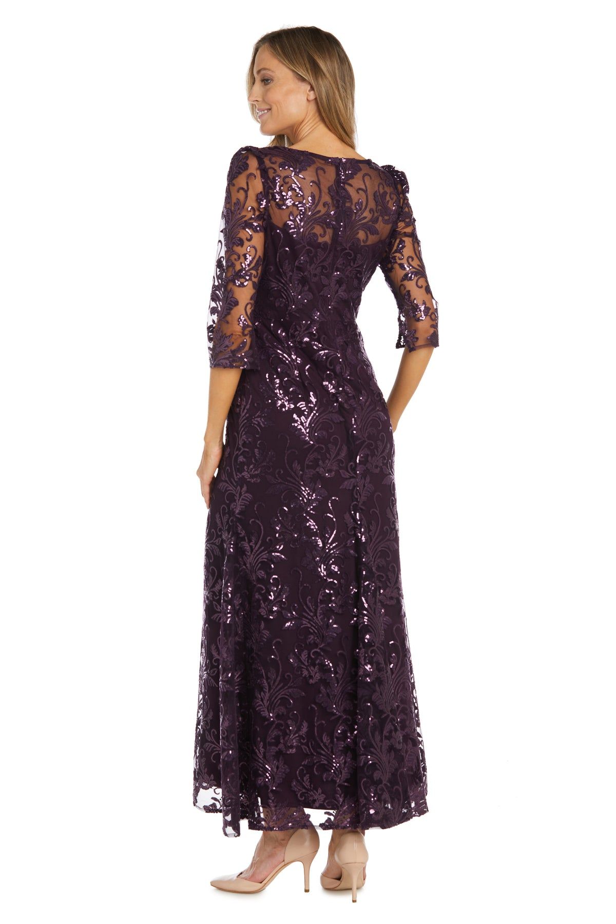 Sequined Evening Gown With Illusion Design sold by R&M Richards product image thumbnail 2