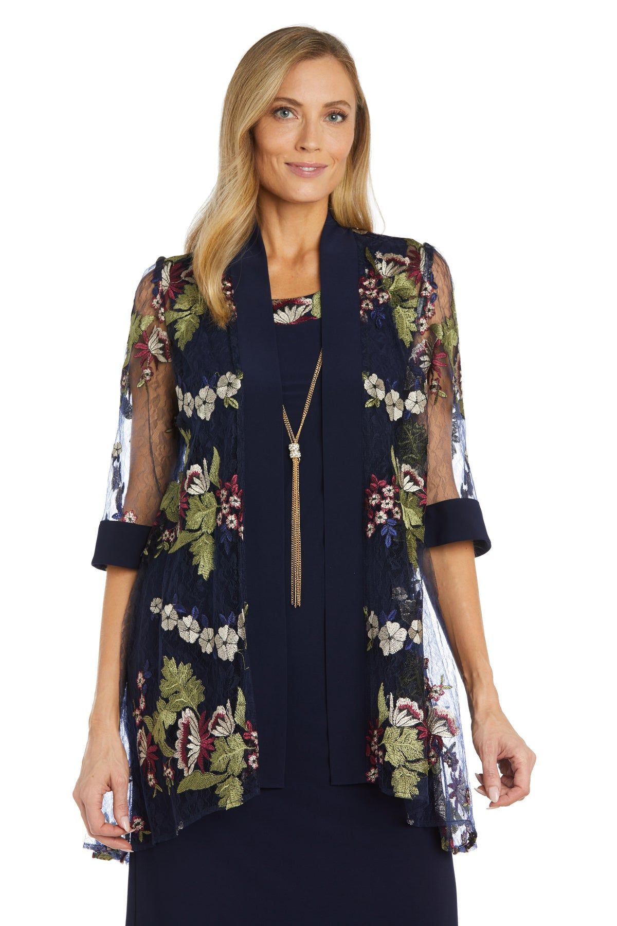 Two Piece Floral Mesh Jacket Dress sold by R&M Richards product image thumbnail 5