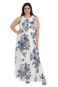 Halter Maxi Dress with Rhinestone Waist - Plus sold by R&M Richards