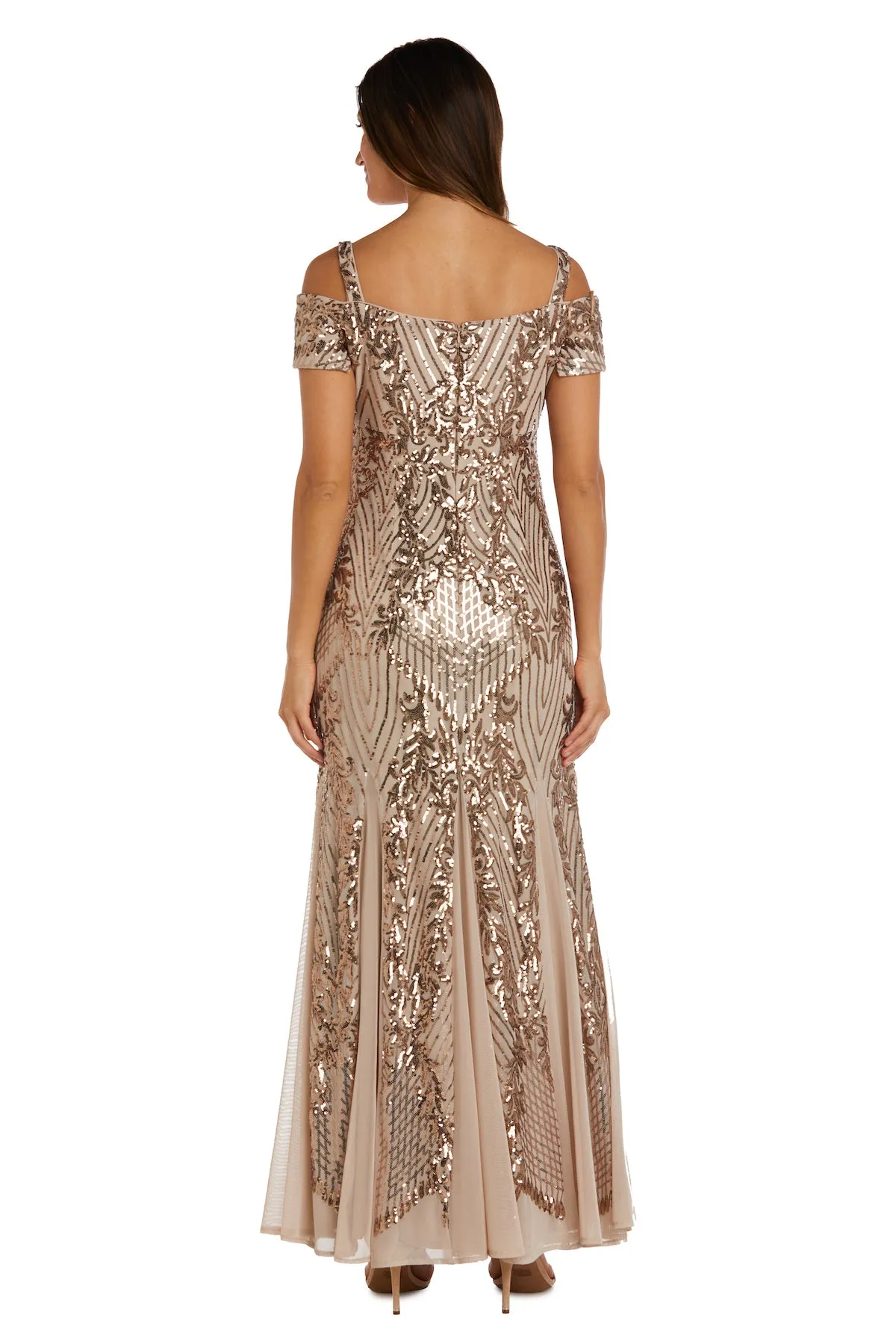 Off the Shoulder Fishtail Embellished Evening Gown sold by R&M Richards product image thumbnail 5