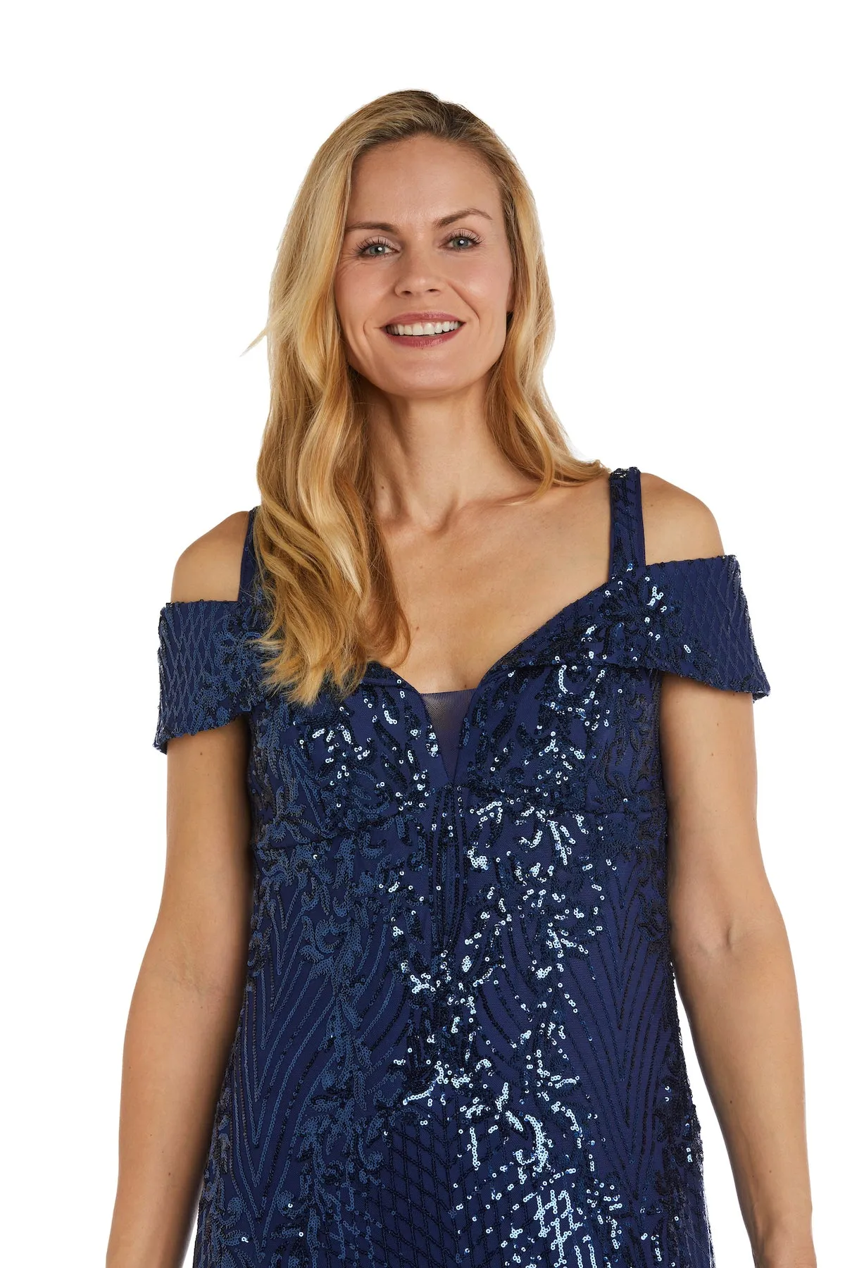 Off the Shoulder Fishtail Embellished Evening Gown sold by R&M Richards product image thumbnail 3