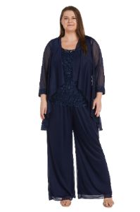 Sheer Pant Suit and Lace Top - Plus sold by R&M Richards