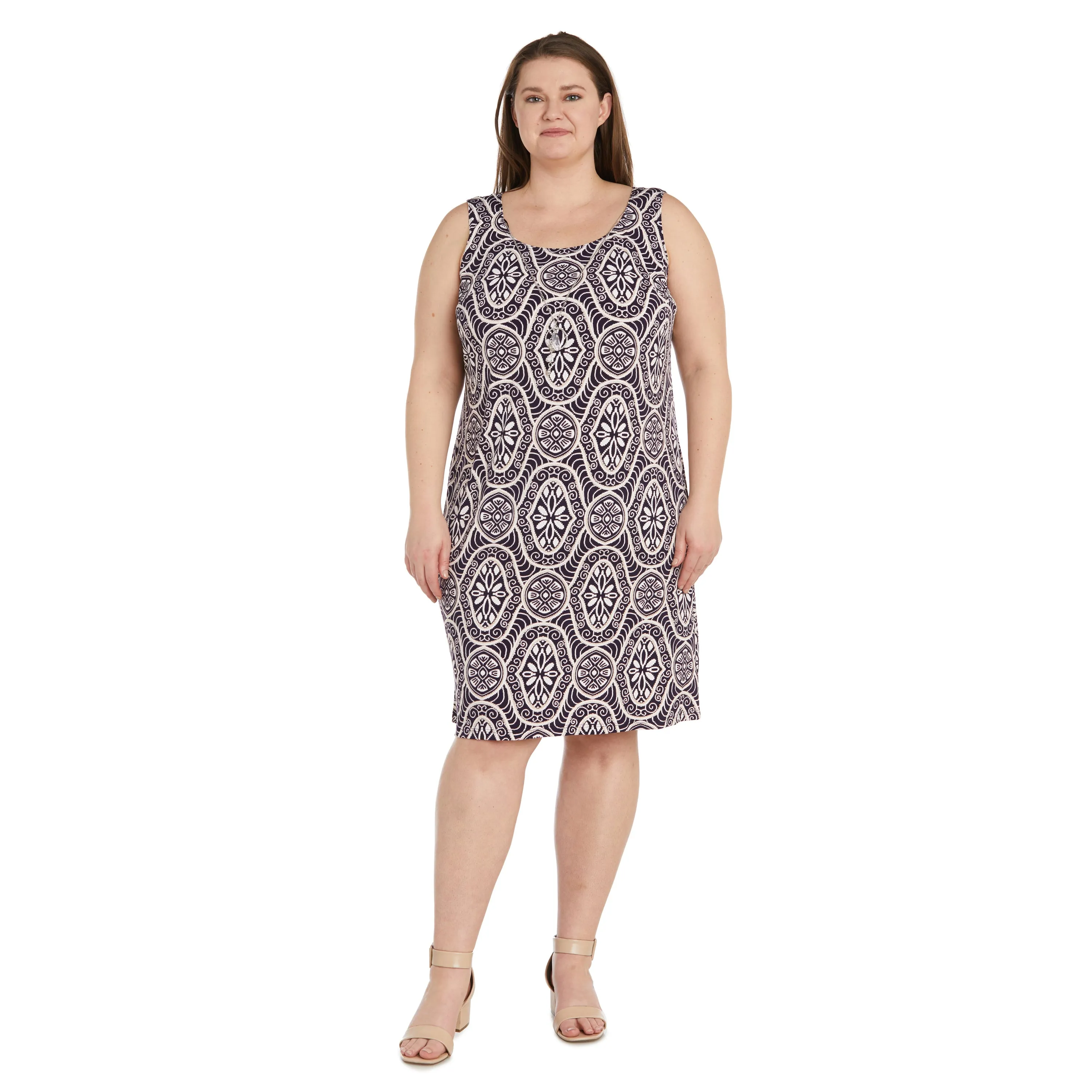 Puff Print Flyaway Jacket Dress - Plus sold by R&M Richards product image thumbnail 3