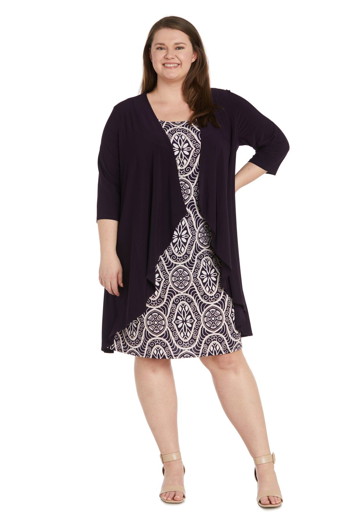 Puff Print Flyaway Jacket Dress - Plus sold by R&M Richards
