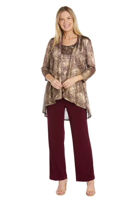 Print Foggy Foil Crinkle Duster Pant Set sold by R&M Richards