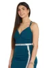 Long Evening Gown With High Slit and Rhinestone Waistband sold by R&M Richards