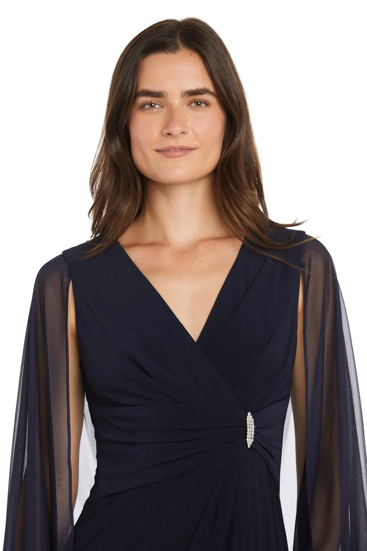 Cocktail Dress with Rhinestone Waist Detail and Asymmetric Cascade Caplet sold by R&M Richards product image thumbnail 3