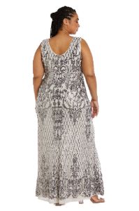 Sequined Maxi Gown with V-Neck and Fitted Silhouette - Plus sold by R&M Richards