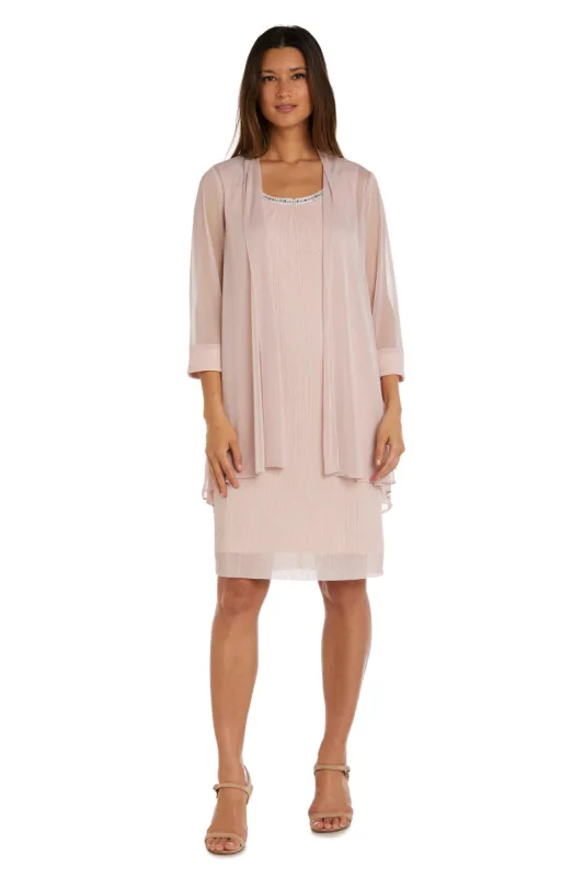 Two-Piece Flyaway Jacket Dress with Jewel Neckline sold by R&M Richards