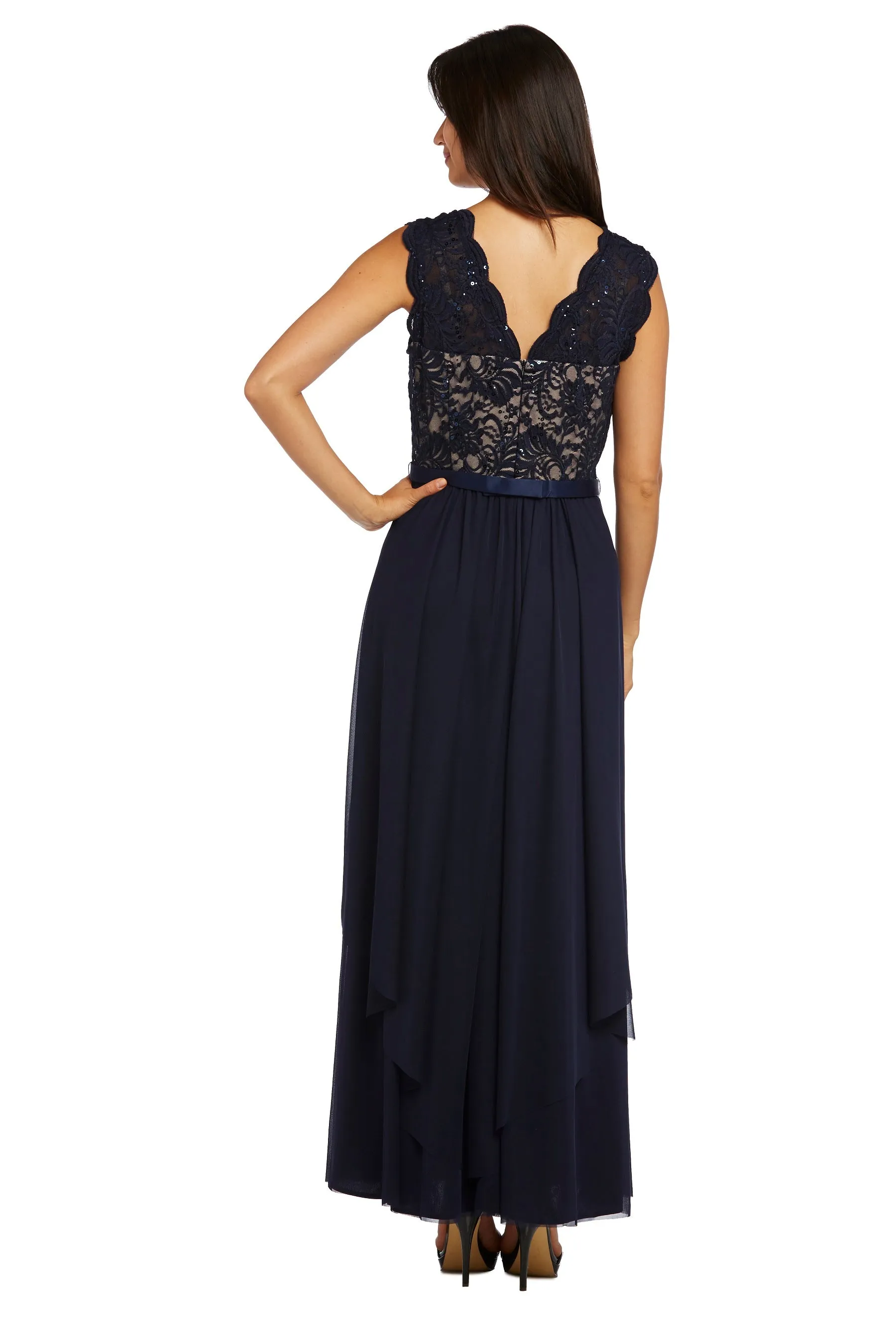 Maxi Gown with Lace Bust and Sheer Skirt, with Diamante Embellishment sold by R&M Richards product image thumbnail 2