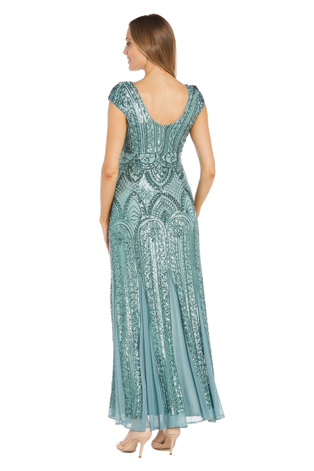 Long Beaded Dress with Cap Sleeves sold by R&M Richards product image thumbnail 2