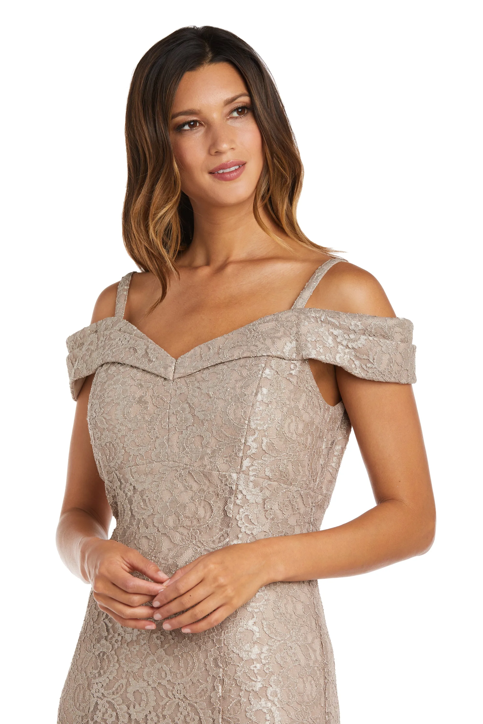 Off the Shoulder Fishtail Evening Gown - Petite sold by R&M Richards product image thumbnail 3