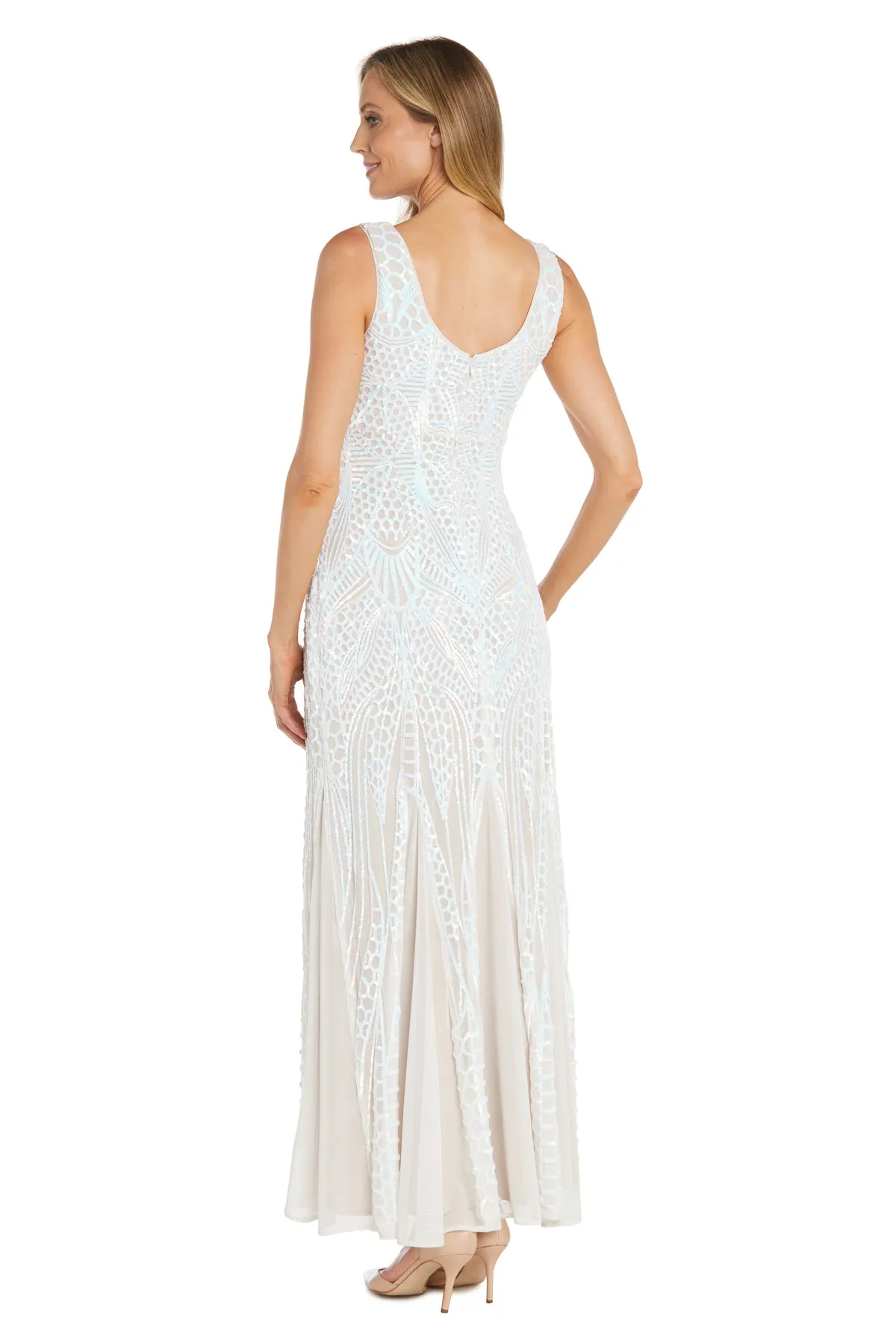 Long Elegant Sequin Gown with a Full Godet Skirt sold by R&M Richards product image thumbnail 2