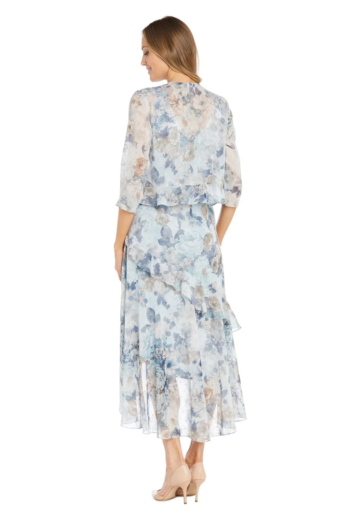 High Low Floral Chiffon Jacket Dress sold by R&M Richards product image thumbnail 2
