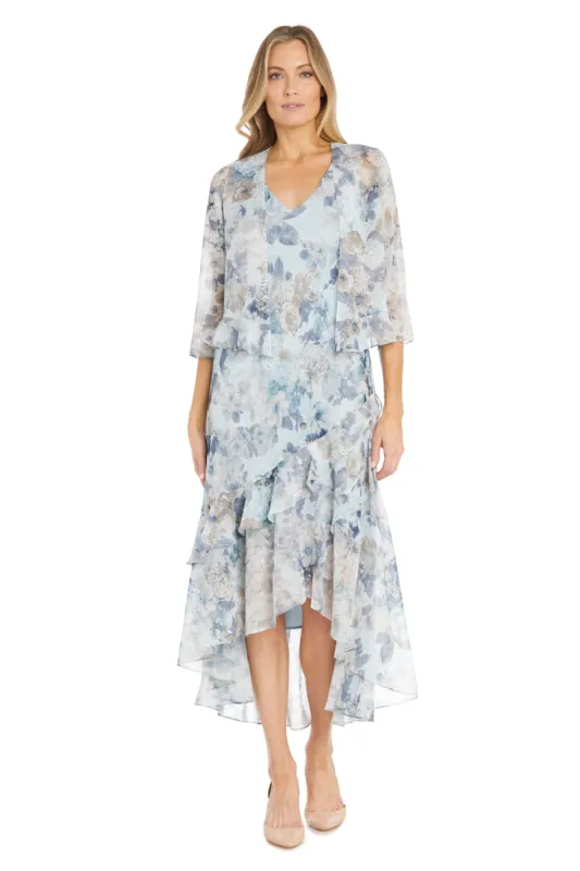 High Low Floral Chiffon Jacket Dress sold by R&M Richards