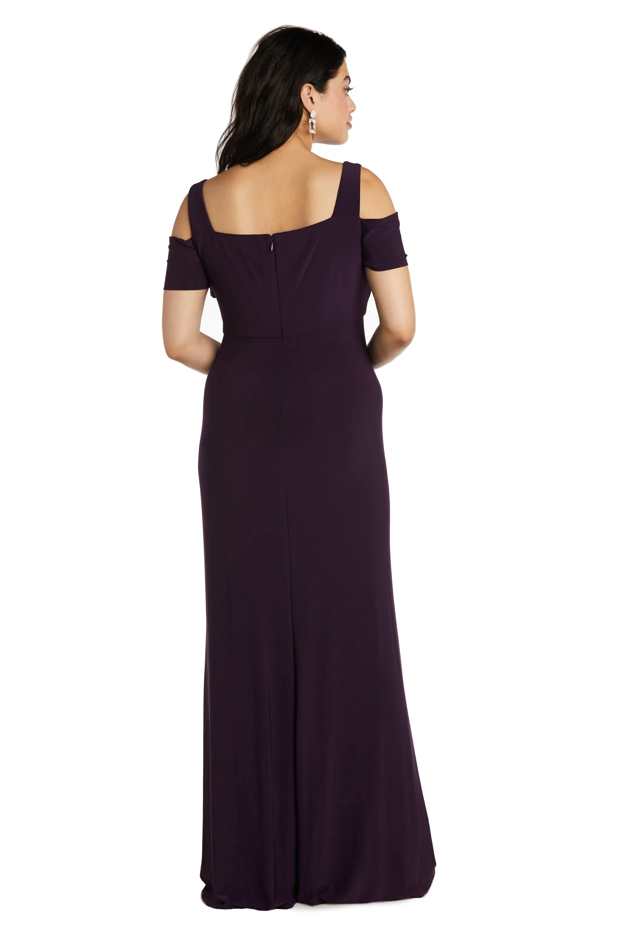 Nightway Full Length Evening Gown With Slit - Plus sold by R&M Richards product image thumbnail 2