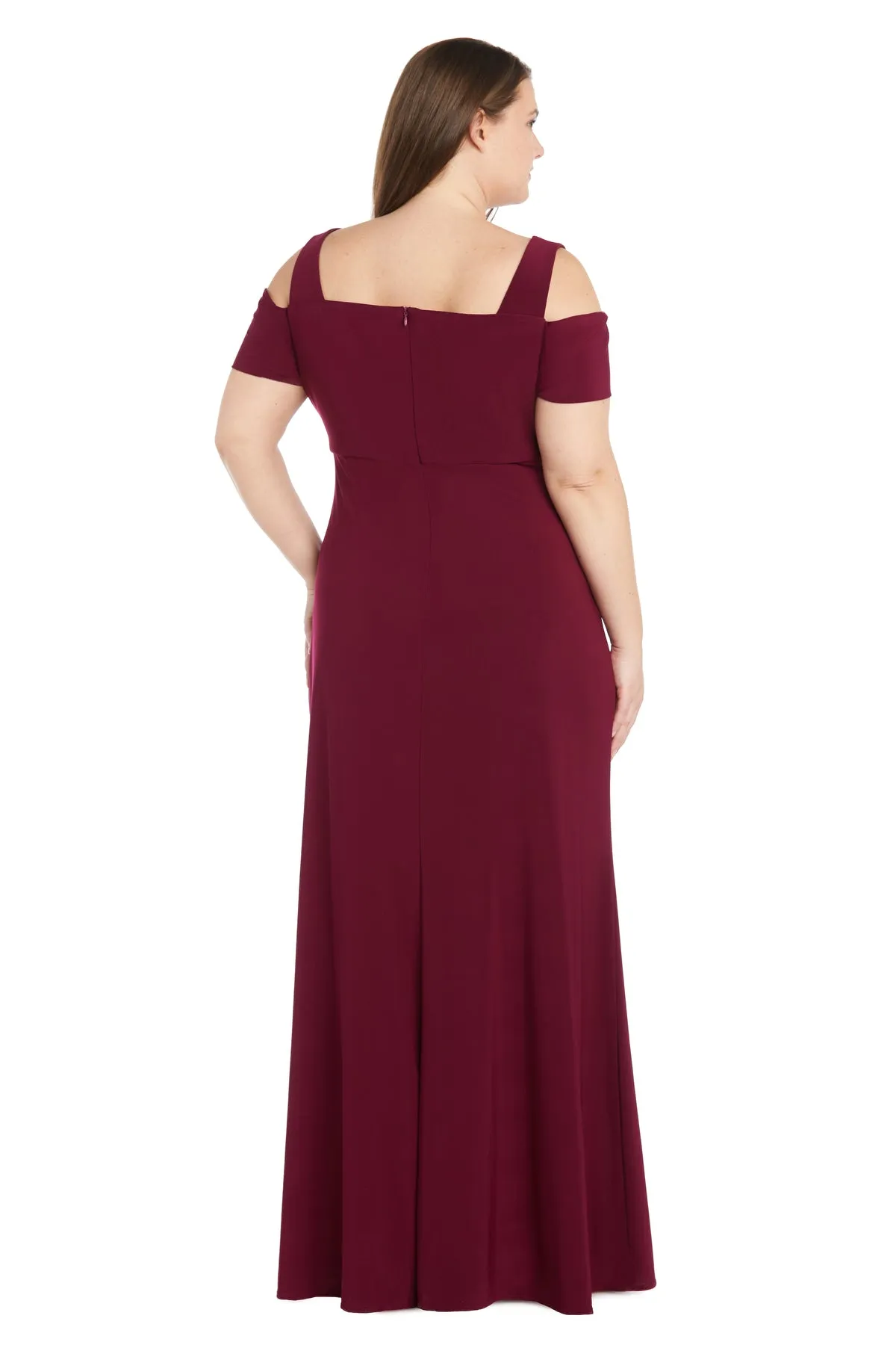 Nightway Full Length Evening Gown With Slit - Plus sold by R&M Richards product image thumbnail 5