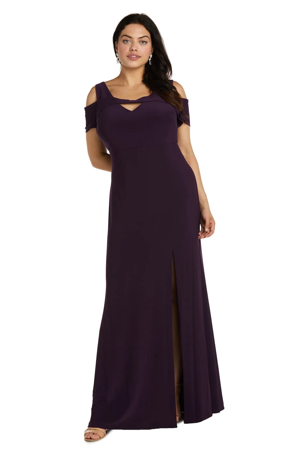 Nightway Full Length Evening Gown With Slit - Plus sold by R&M Richards