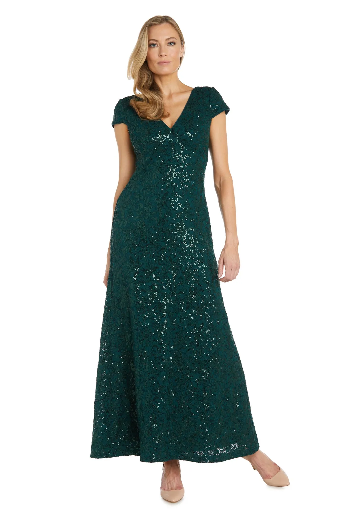 Sparkling Sequin Lace Evening Gown sold by R&M Richards