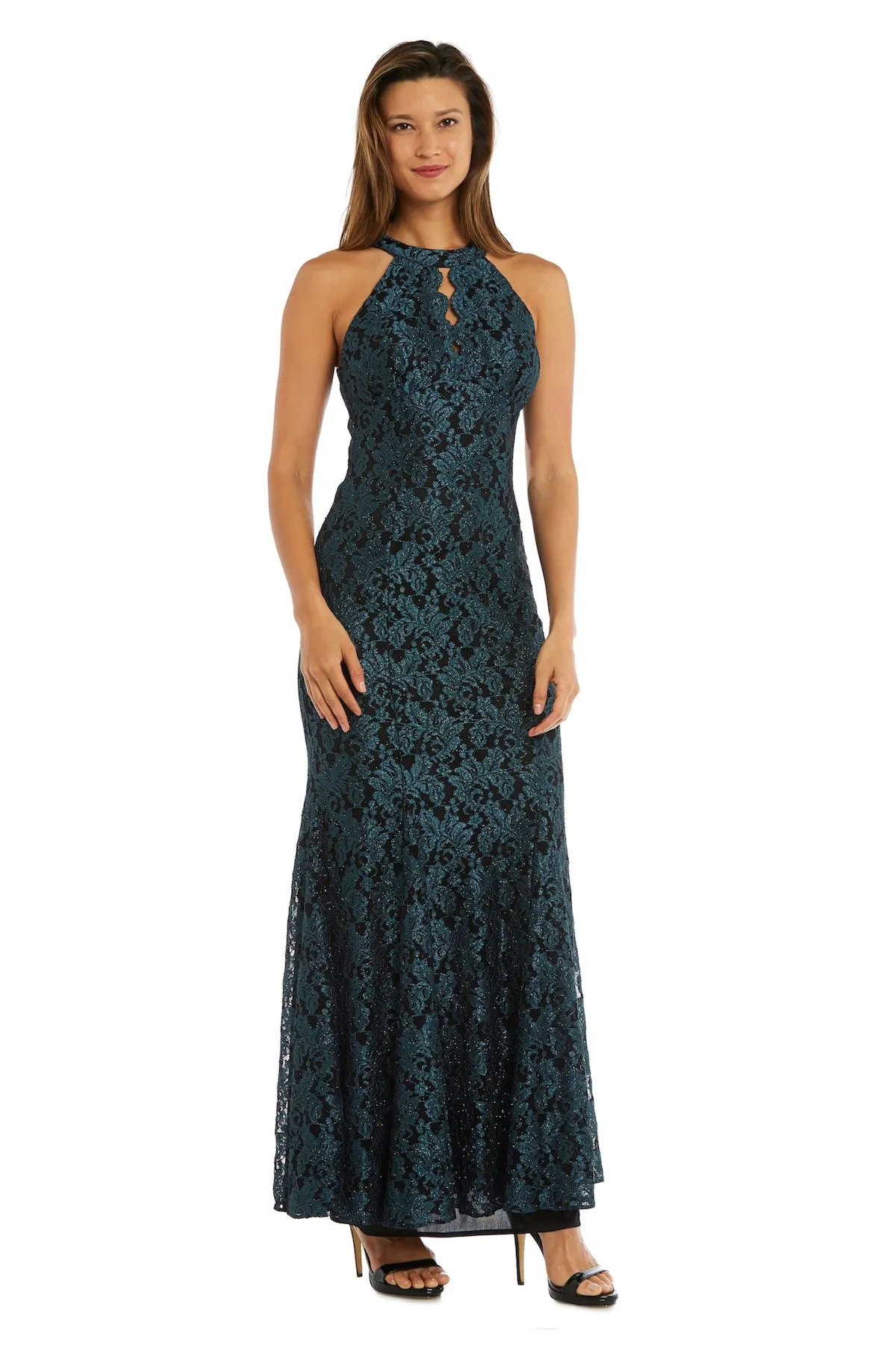 Long Glitter Lace Dress - Petite sold by R&M Richards