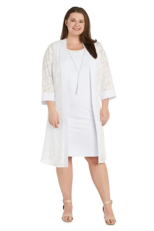White Sheer Jacket and Matching Dress - Plus sold by R&M Richards