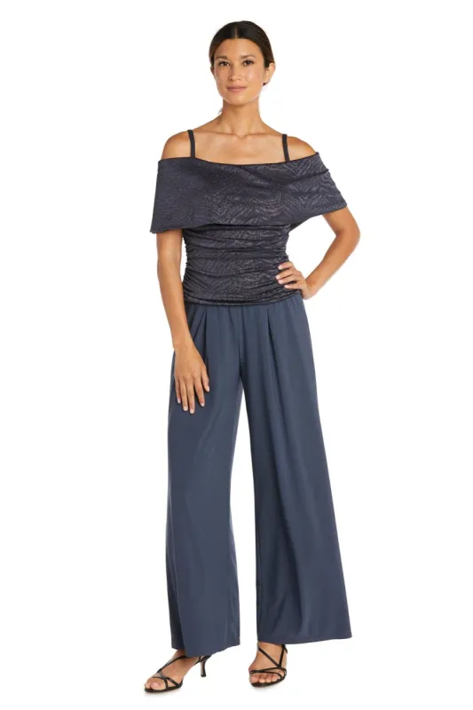 Banded Cold Shoulder Strap Detail Ruched Jumpsuit sold by R&M Richards