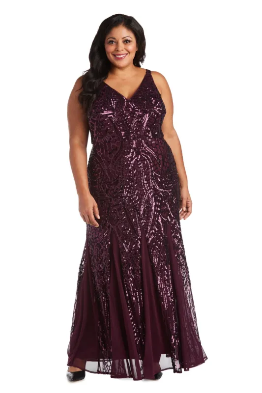 Nightway Full Length Sleeveless Embellished Dress - Plus sold by R&M Richards