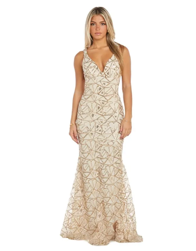 Tru Triangular Sequin Gown sold by R&M Richards